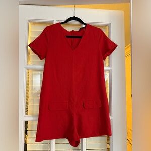 Zara Red Playsuit with Pockets